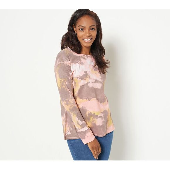 Seed to Style Women's Top Sz 2XS (XXS) Organic Cotton Watercolor Brown A460736 - Picture 1 of 4